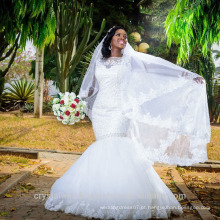 Últimos Vestidos Alibaba Elegante Branco Mermaid Lace Vestidos de casamento Vestidos de Novia com Beading 2016 LW258